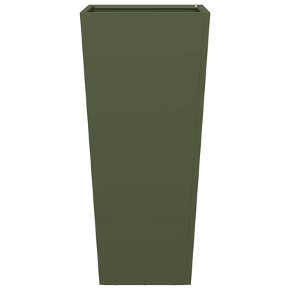 Pflanzkübel 2 Stk. Olivgrün 35x35x75 cm Stahl