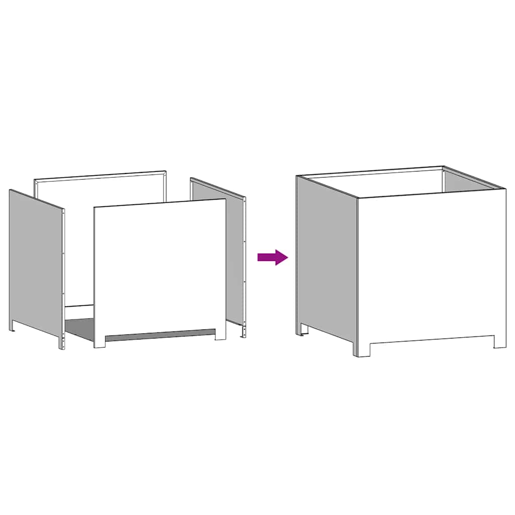 Pflanzkübel 50x50x50 cm Verzinkter Stahl