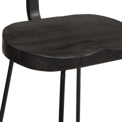 Barhocker 2 Stk. Schwarz 49x43x88 cm Mango Massivholz
