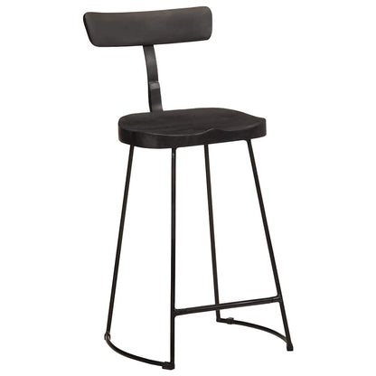 Barhocker 2 Stk. Schwarz 49x43x88 cm Mango Massivholz