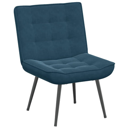 Relaxsessel mit Hocker Blau Samt