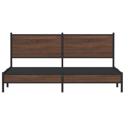 Metallbett ohne Matratze Braun Eichen-Optik 183x213 cm
