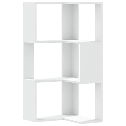 Eck-Bücherregal 3 Böden Weiß 50x50x102 cm Holzwerkstoff