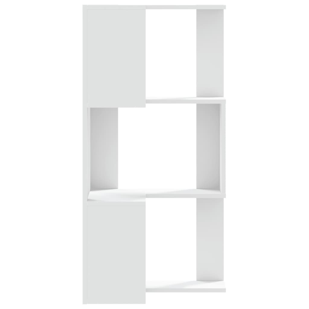 Eck-Bücherregal 3 Böden Weiß 50x50x102 cm Holzwerkstoff