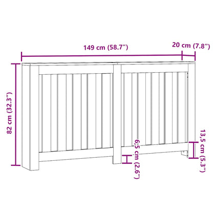 Heizkörperverkleidung Altholz-Optik 149x20x82 cm Holzwerkstoff