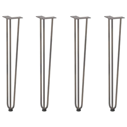 Haarnadelbeine für Konsolentische 4 Stk. Naturstahl 72 cm Massivstahl