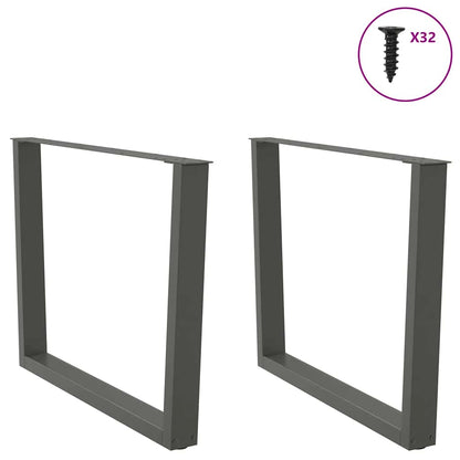 Esstisch Beine V-Form 2 Stück Anthrazit 100x(72-73,3) cm Stahl