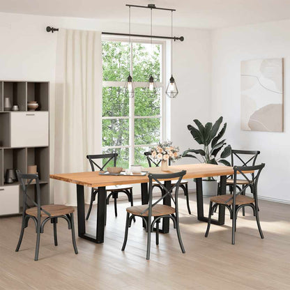 Esstisch Beine V-Form 3 Stück Schwarz 70x(72-73,3) cm Stahl