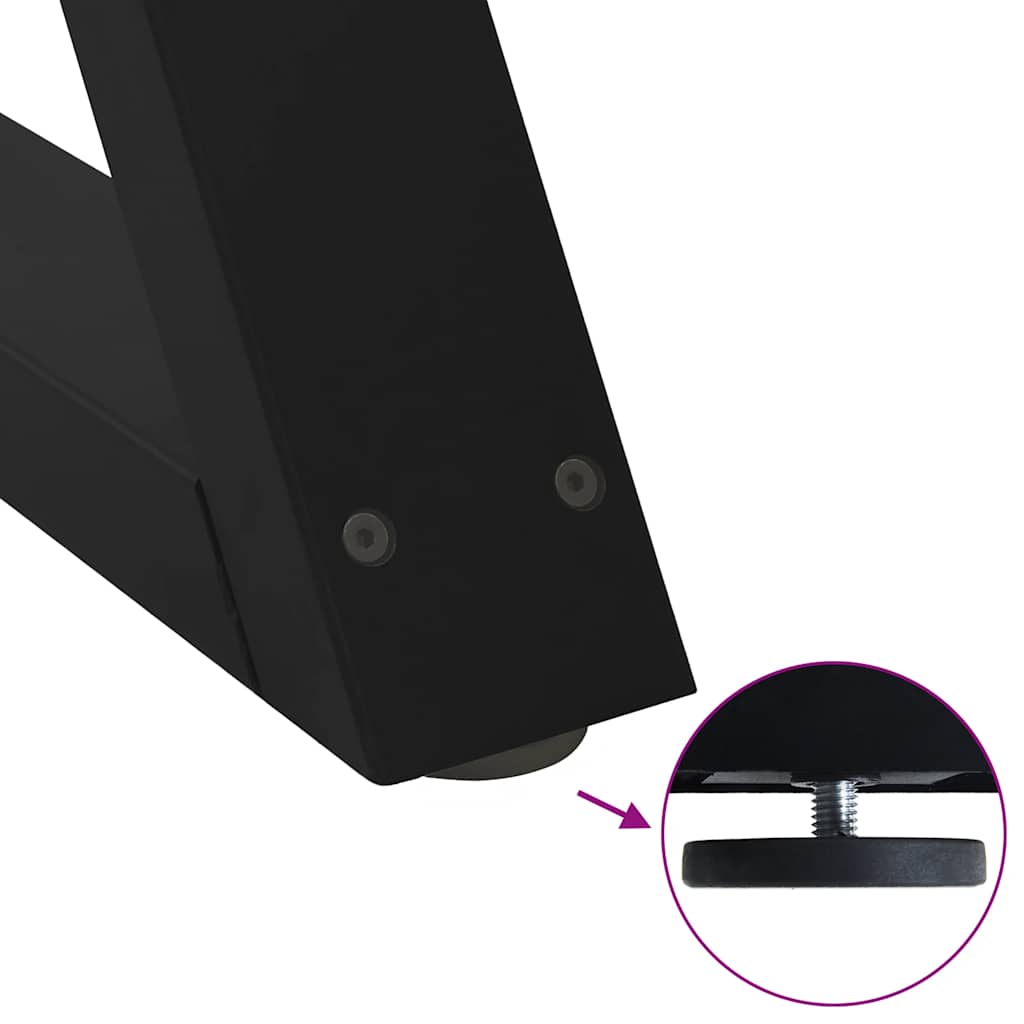 Couchtischbeine 2 Stk. Schwarz 40x(30-31,3) cm Stahl