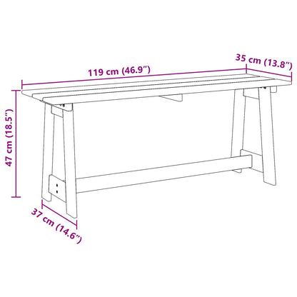 Bank Outdoor Natur 119 x 47 x 35 cm Massives Kiefernholz
