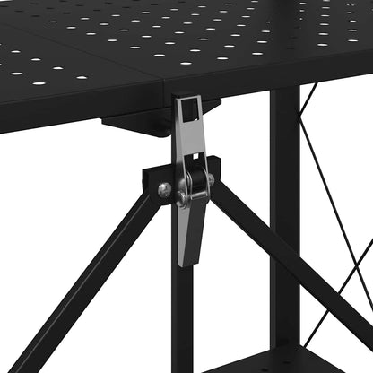 Lagerregal auf Rädern Schwarz 71 x 34 x 88 cm Stahl