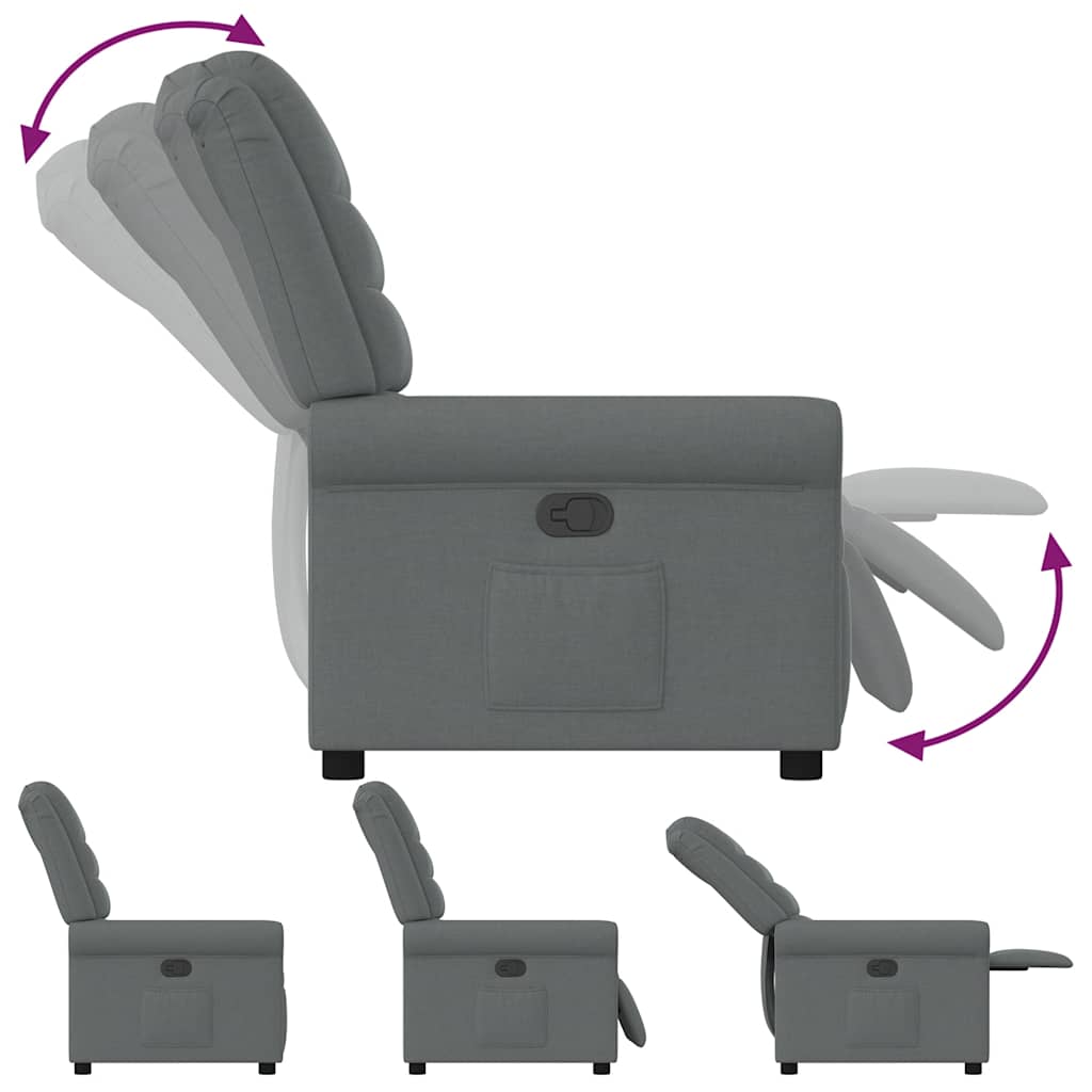 Relaxsessel Elektrisch Dunkelgrau Stoff