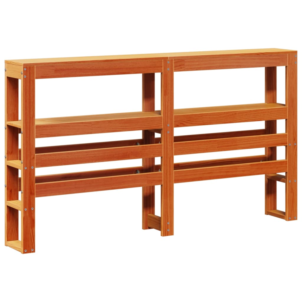 Bettgestell mit Kopfteil ohne Matratze Wachsbraun 120x200 cm