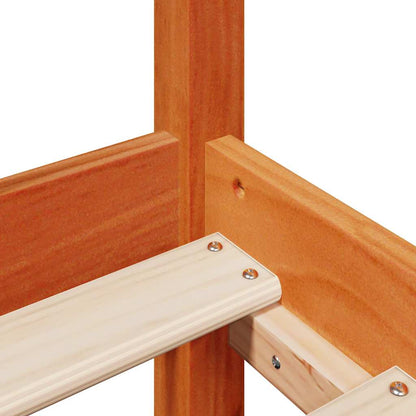 Bettgestell mit Kopfteil ohne Matratze Wachsbraun 75x190 cm