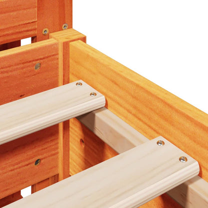 Massivholzbett ohne Matratze Wachsbraun 120x200 cm Kiefernholz