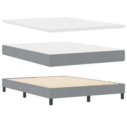 Boxspringbett mit Matratze Hellgrau 140 x 190 cm Stoff