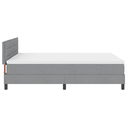 Boxspringbett mit Matratze Hellgrau 140 x 190 cm Stoff