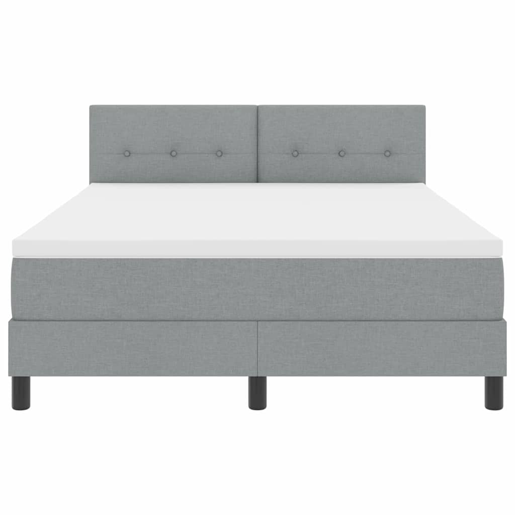 Boxspringbett mit Matratze Hellgrau 160 x 200 cm Stoff