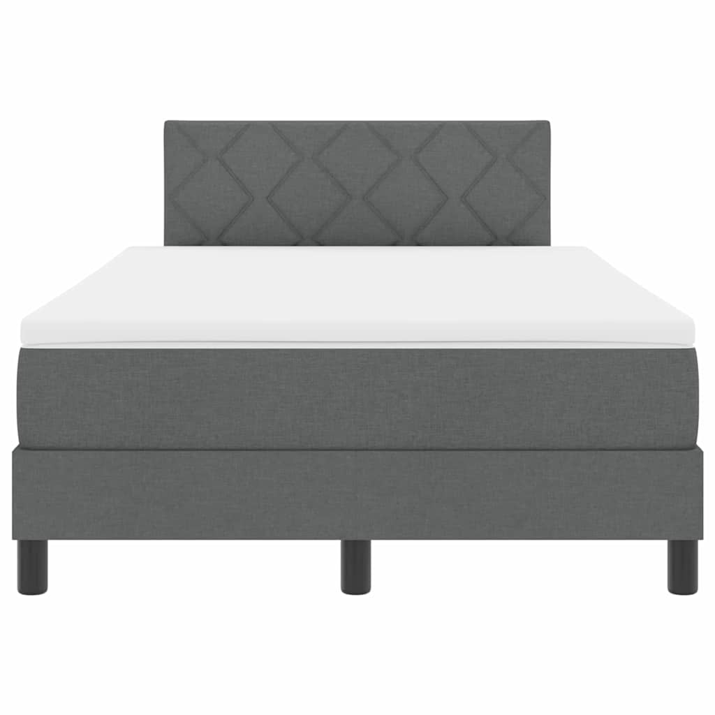 Boxspringbett mit Matratze Dunkelgrau 120 x 200 cm Stoff