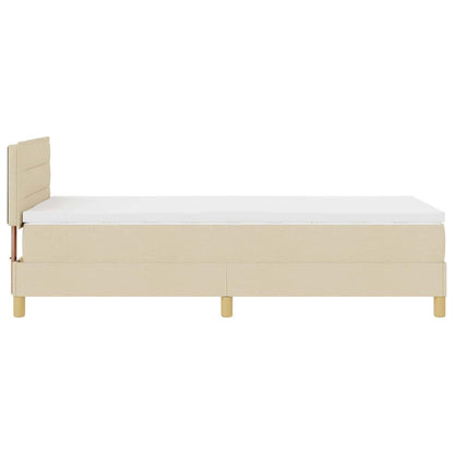 Boxspringbett mit Matratze mit Kopfteil Creme 90 x 190 cm Stoff