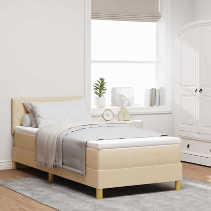 Boxspringbett mit Matratze Creme 100 x 200 cm Stoff