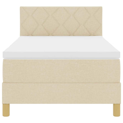 Boxspringbett mit Matratze Creme 100 x 200 cm Stoff