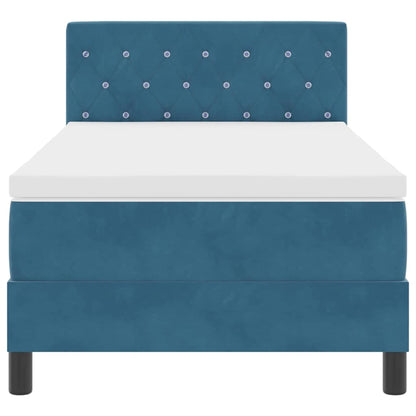 Boxspringbett mit Matratze Dunkelblau 90 x 200 cm Samt