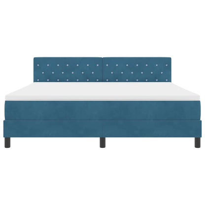 Boxspringbett mit Matratze Dunkelblau 180 x 200 cm Samt