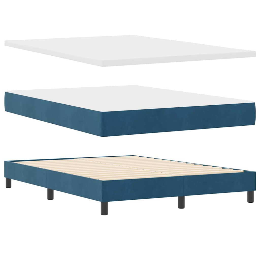 Boxspringbett mit Matratze Dunkelblau 160 x 200 cm Samt