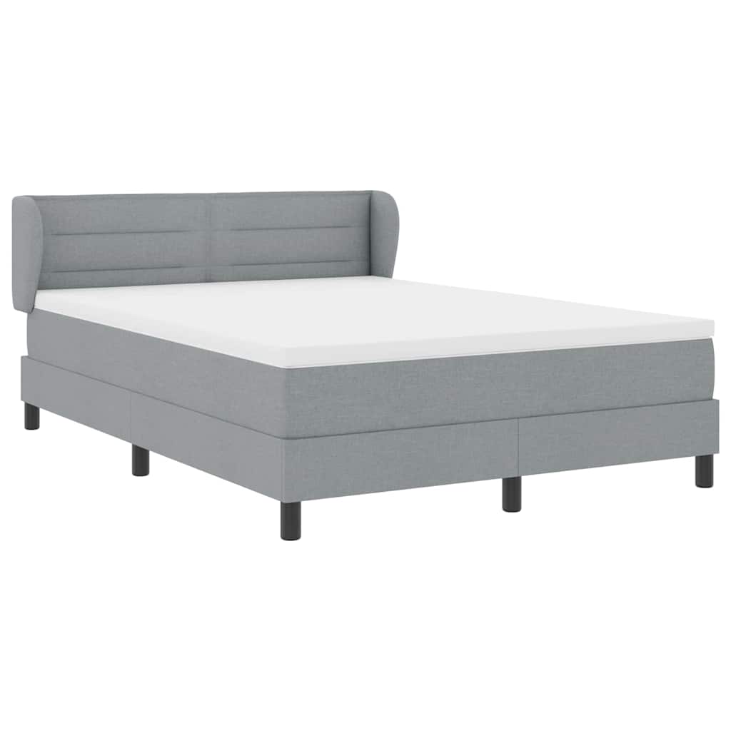 Boxspringbett mit Matratze Hellgrau 140 x 190 cm Stoff