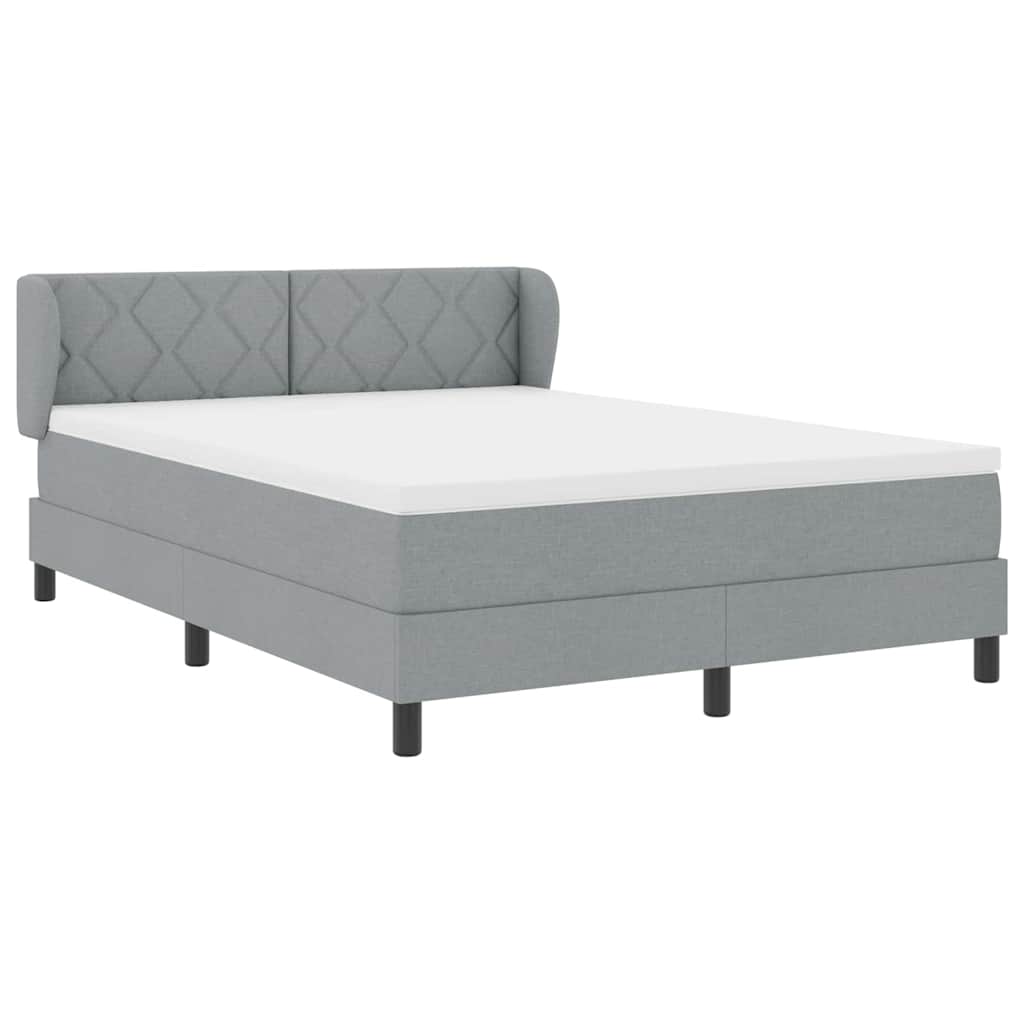 Boxspringbett mit Matratze Hellgrau 160 x 200 cm Stoff