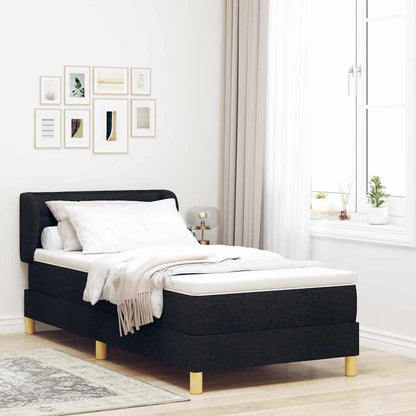 Boxspringbett mit Matratze Schwarz 90 x 190 cm Stoff