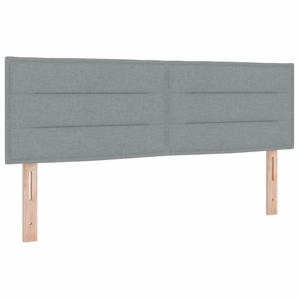 Boxspringbett mit Matratze Hellgrau 140 x 190 cm Stoff