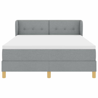 Boxspringbett mit Matratze Hellgrau 160 x 200 cm Stoff