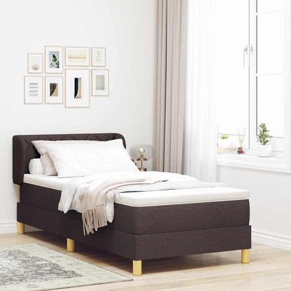 Boxspringbett mit Matratze Dunkelbraun 90 x 190 cm Stoff