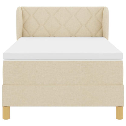 Boxspringbett mit Matratze mit Kopfteil Creme 90 x 200 cm Stoff