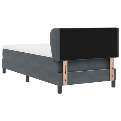 Boxspringbett mit Matratze Dunkelgrau 90 x 200 cm Samt