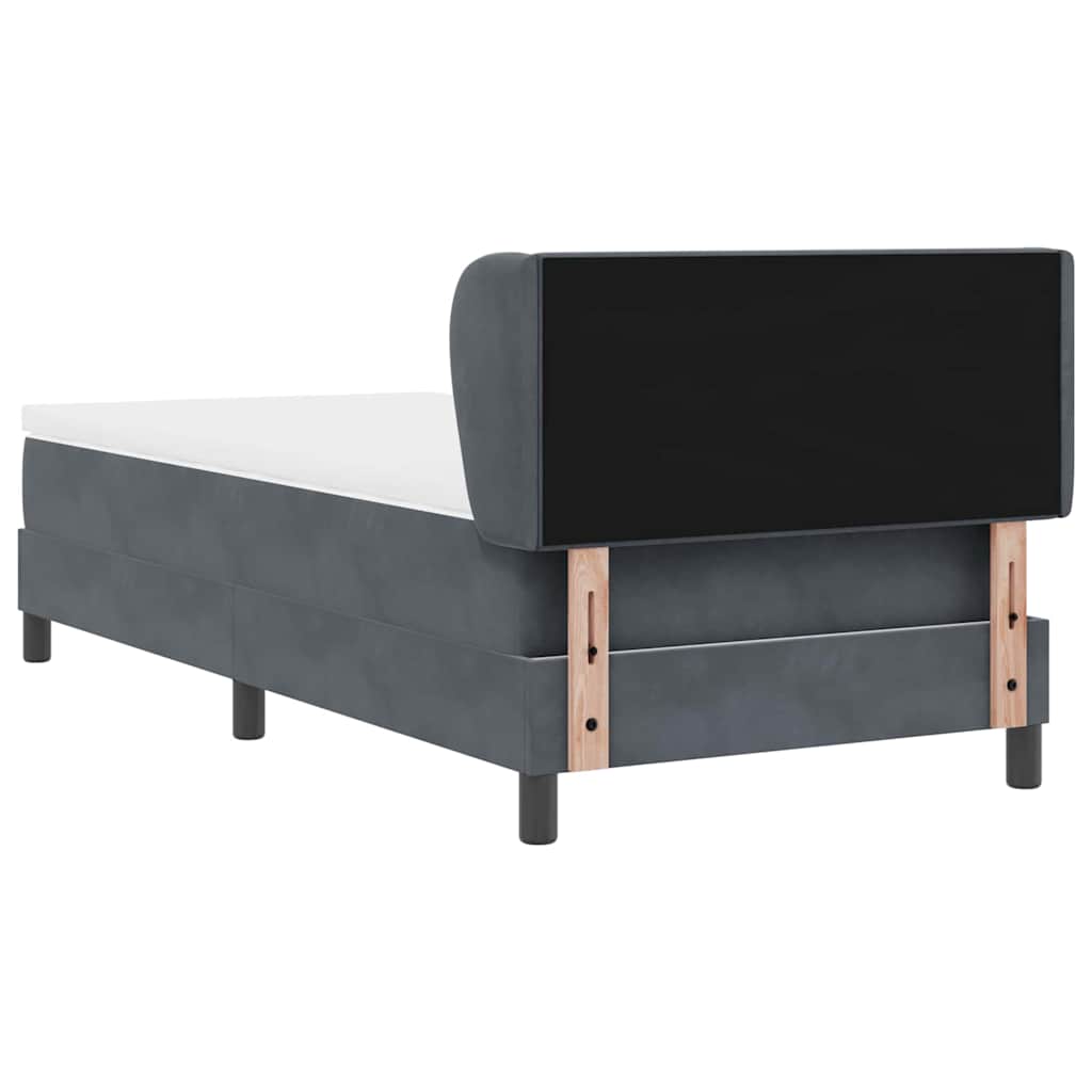 Boxspringbett mit Matratze Dunkelgrau 100 x 200 cm Samt