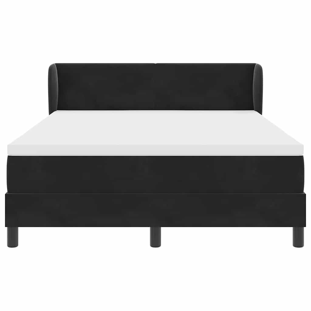 Boxspringbett mit Matratze Schwarz 140 x 200 cm Samt
