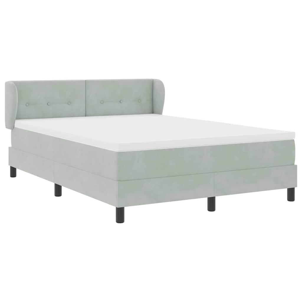 Boxspringbett mit Matratze Hellgrau 160 x 200 cm Samt