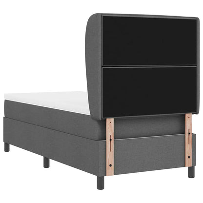 Boxspringbett mit Matratze Dunkelgrau 90 x 190 cm Stoff