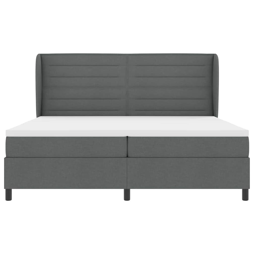 Boxspringbett mit Matratze Dunkelgrau 200 x 200 cm Stoff