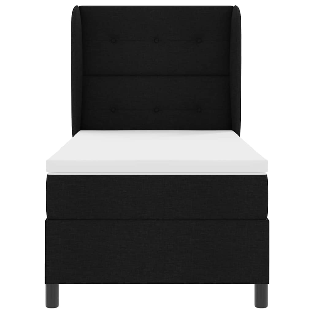 Boxspringbett mit Matratze Schwarz 90 x 190 cm Stoff