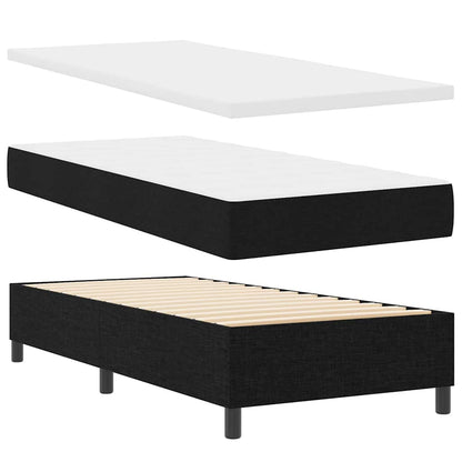 Boxspringbett mit Matratze Schwarz 100 x 200 cm Stoff