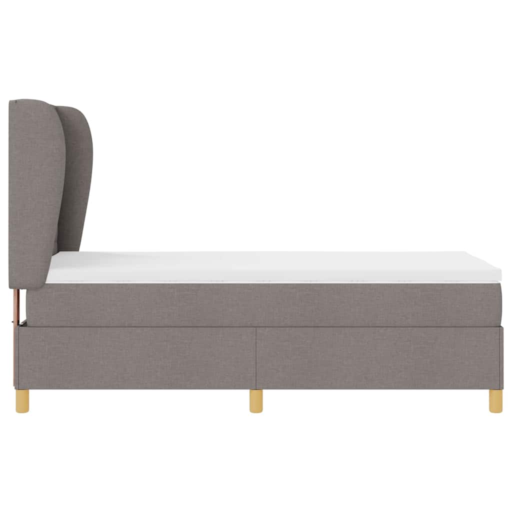 Boxspringbett mit Matratze Dunkelgrau 90x190 cm Taupe Stoff