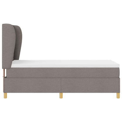 Boxspringbett mit Matratze Dunkelgrau 90x190 cm Taupe Stoff