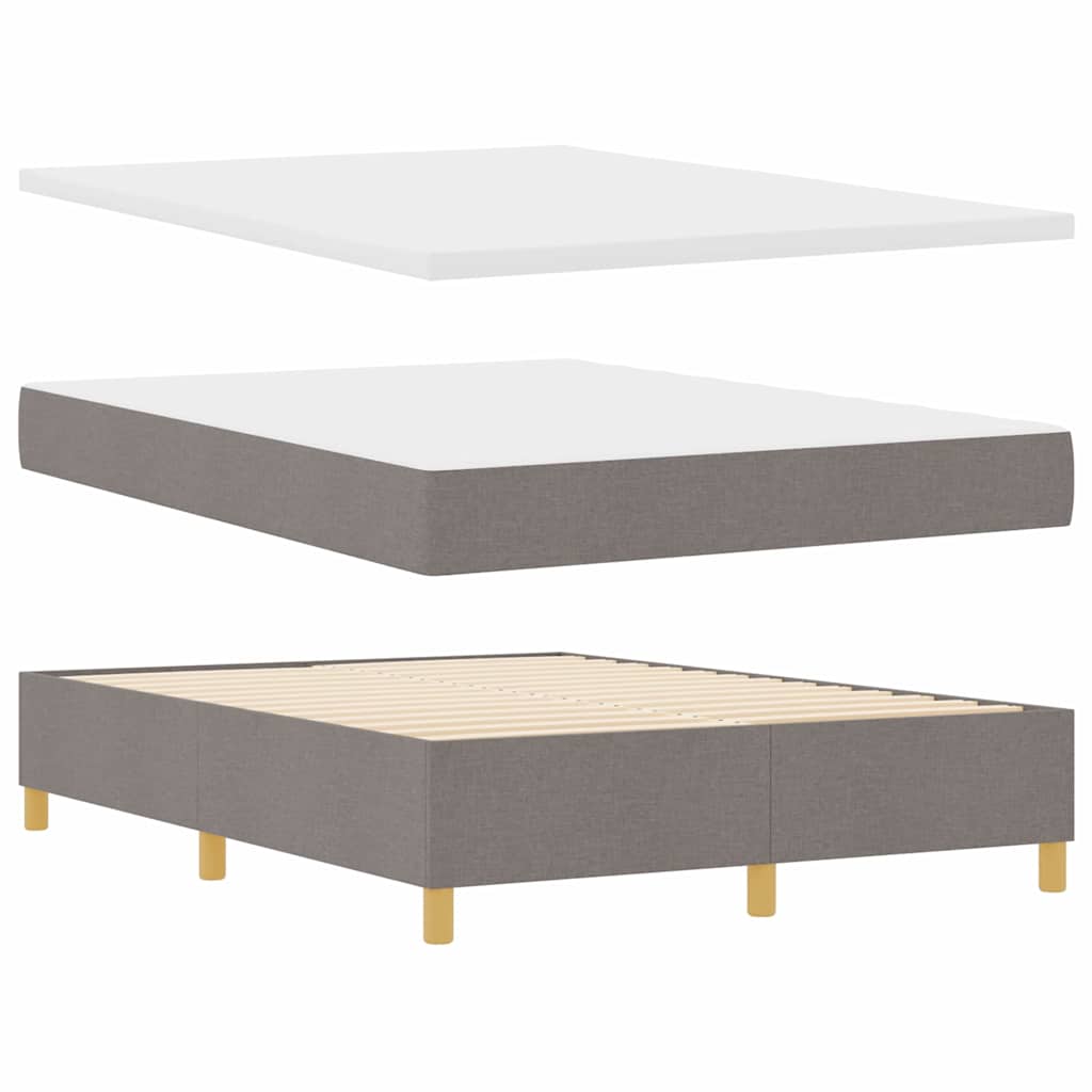Boxspringbett mit Matratze Taupe 190 x 140 cm Stoff