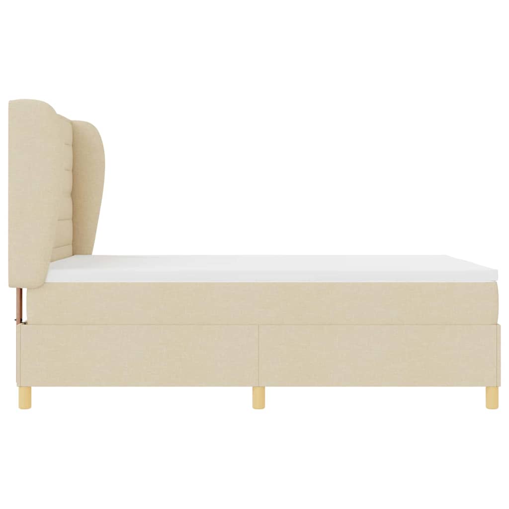 Boxspringbett mit Matratze Creme 190 x 140 cm Stoff