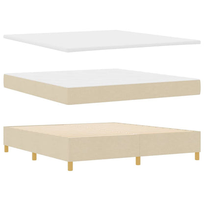 Boxspringbett mit Matratze Creme 200 x 180 cm Stoff