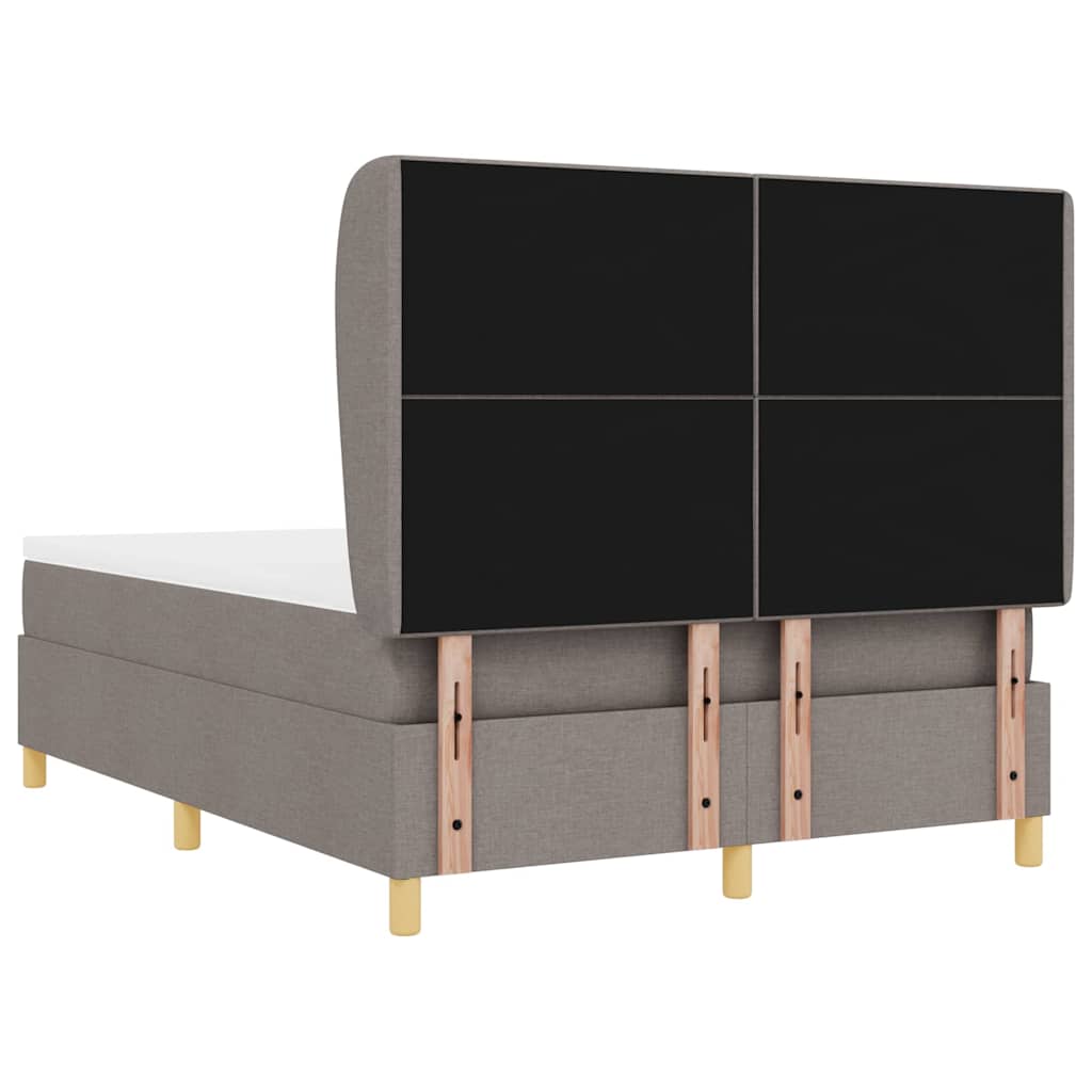 Boxspringbett mit Matratze Dunkelgrau 90x190 cm Taupe Stoff